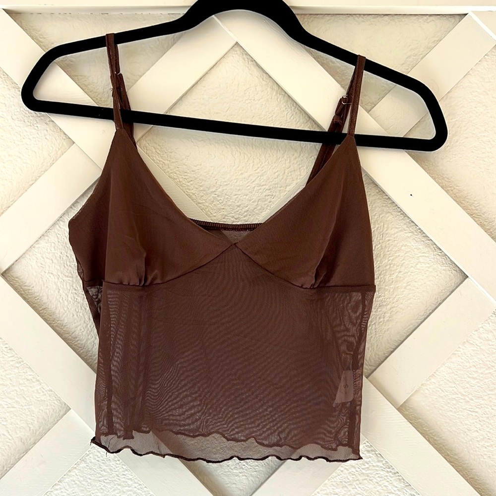 Sheer Brown tank top